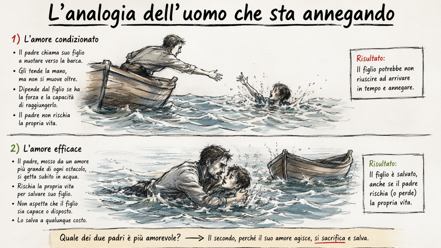 L’analogia dell’uomo che sta annegando