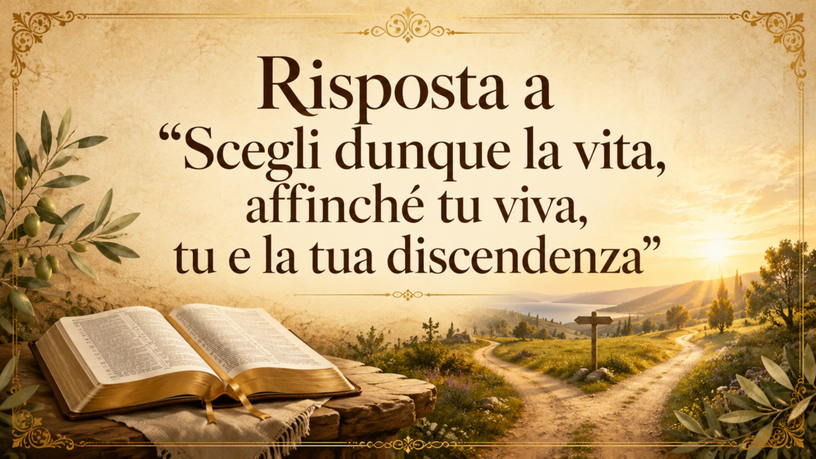 Risposta a “Scegli dunque la vita, affinché tu viva, tu e la tua discendenza”
