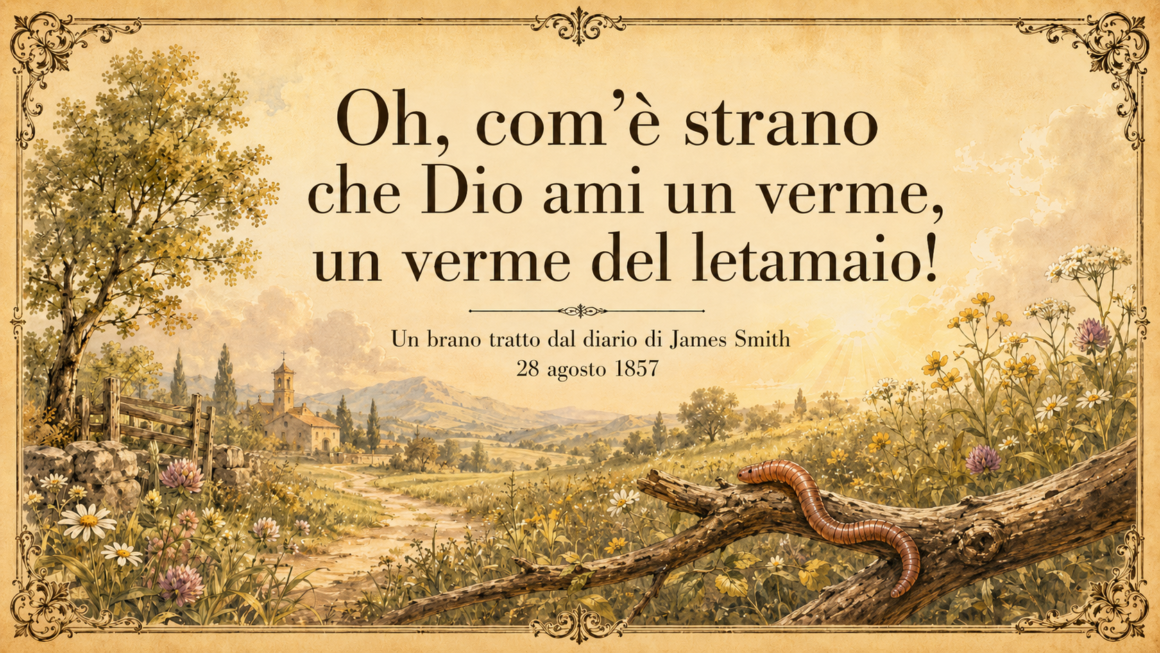 Oh, com’è strano che Dio ami un verme, un verme del letamaio!