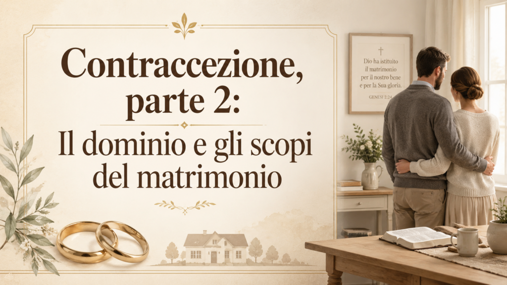 Contraccezione, parte 2: Il dominio e gli scopi del matrimonio